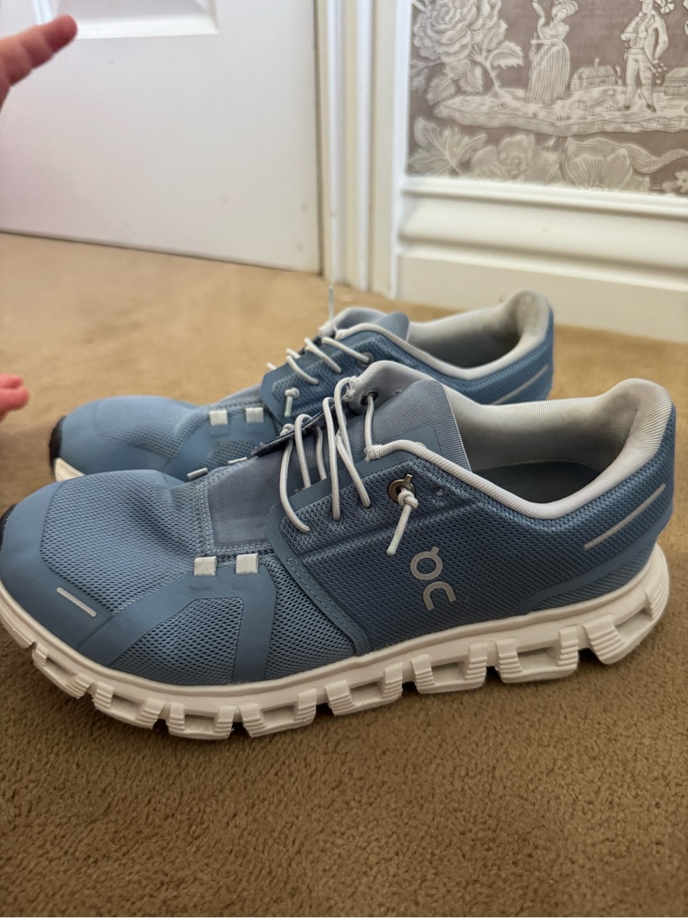 On Running Cloud Sneakers in Light Blue and White
